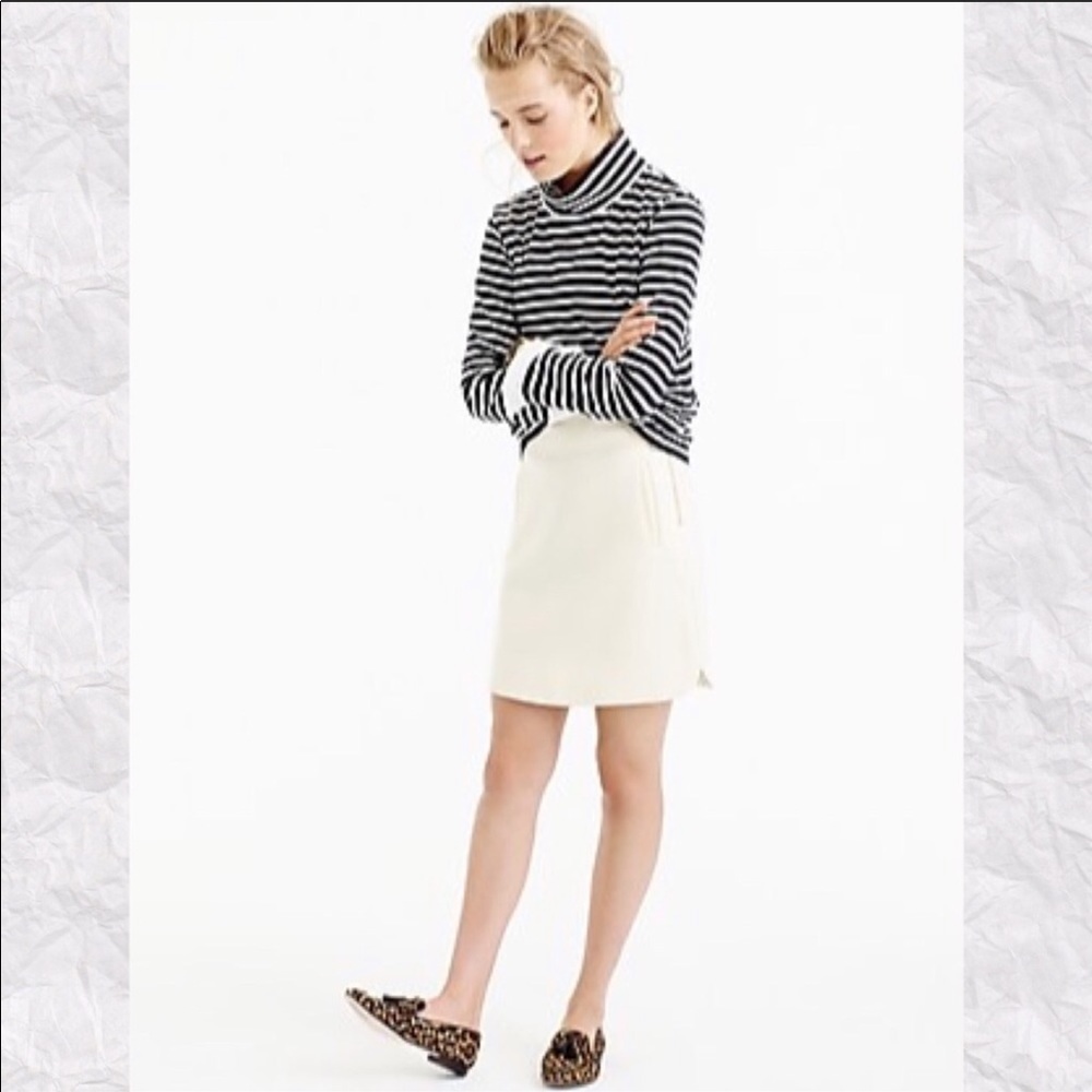 J. Crew A-Line Mini in Double Serge Wool